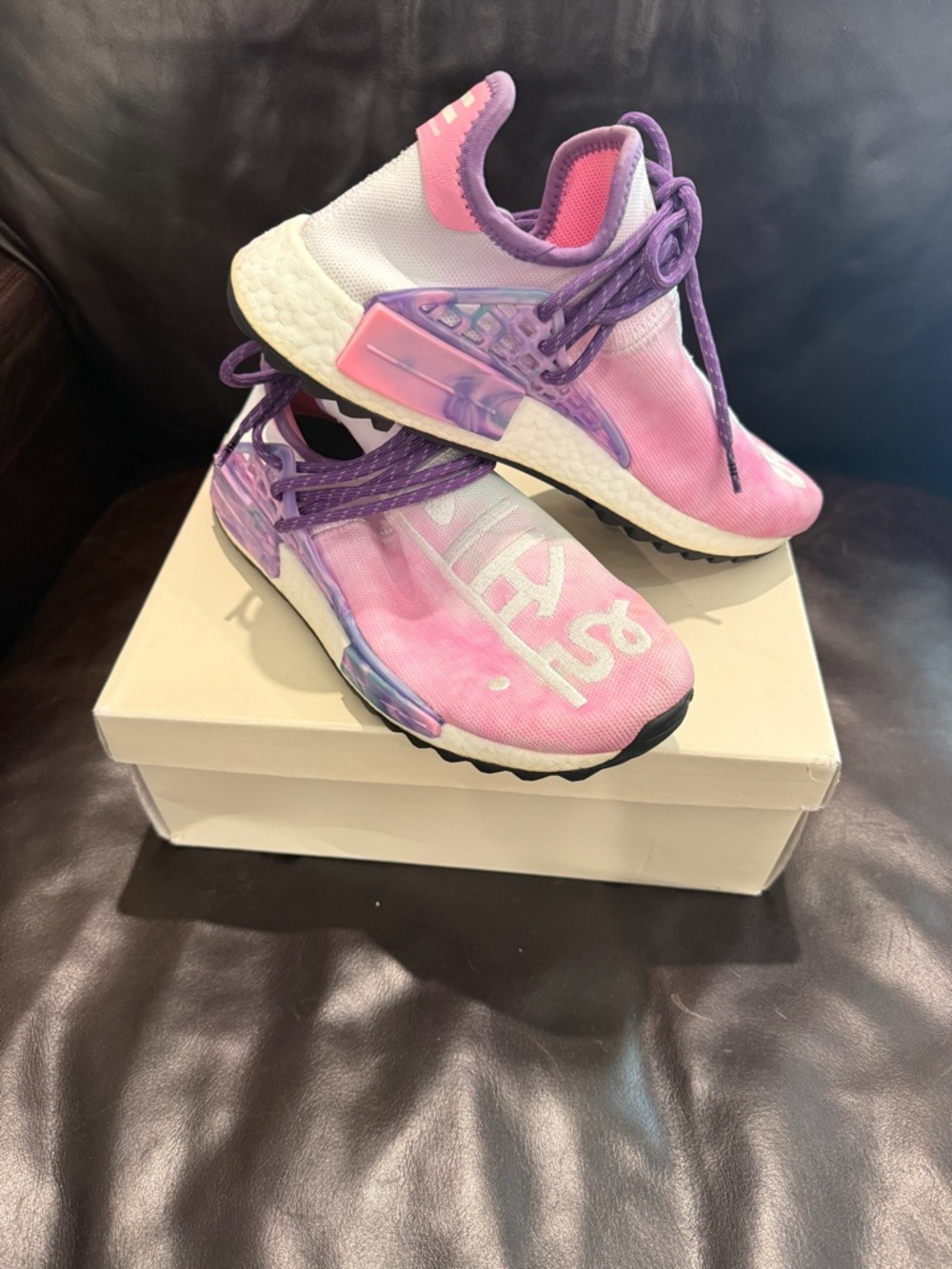 adidas Human Race NMD Pharrell Holi Festival Pink Glow AC7362 Size 8M OG All - Picture 11 of 11